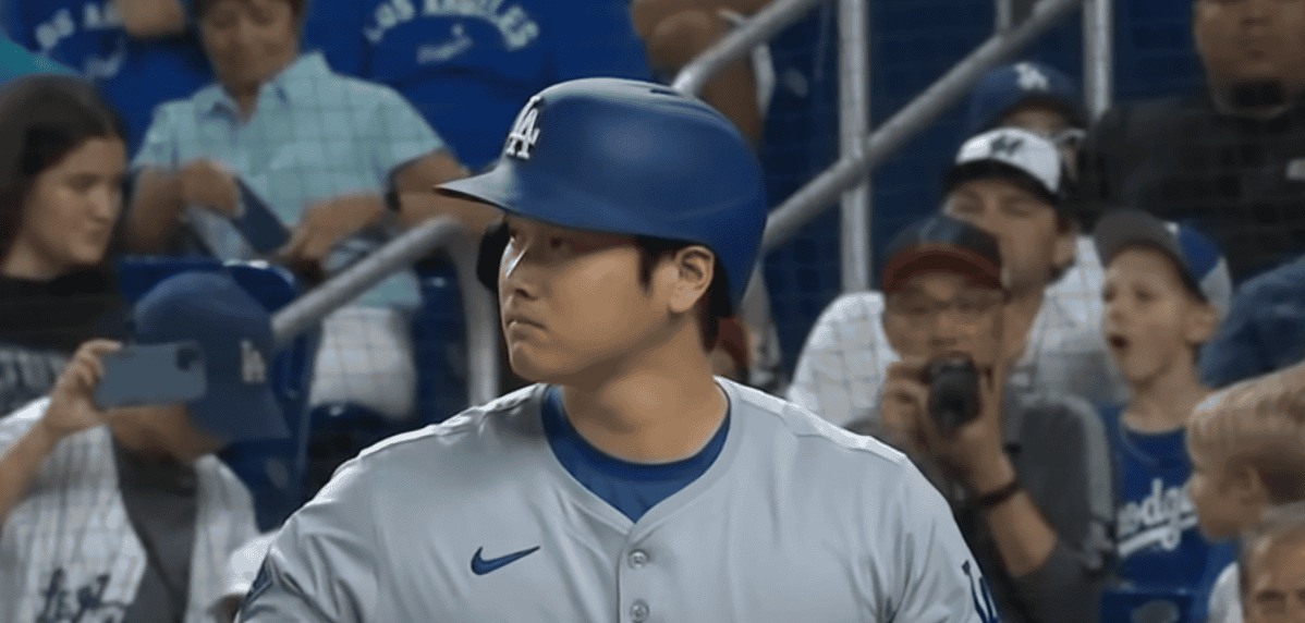 Image of Shohei Ohtani celebrating his groundbreaking contract with the Dodgers.